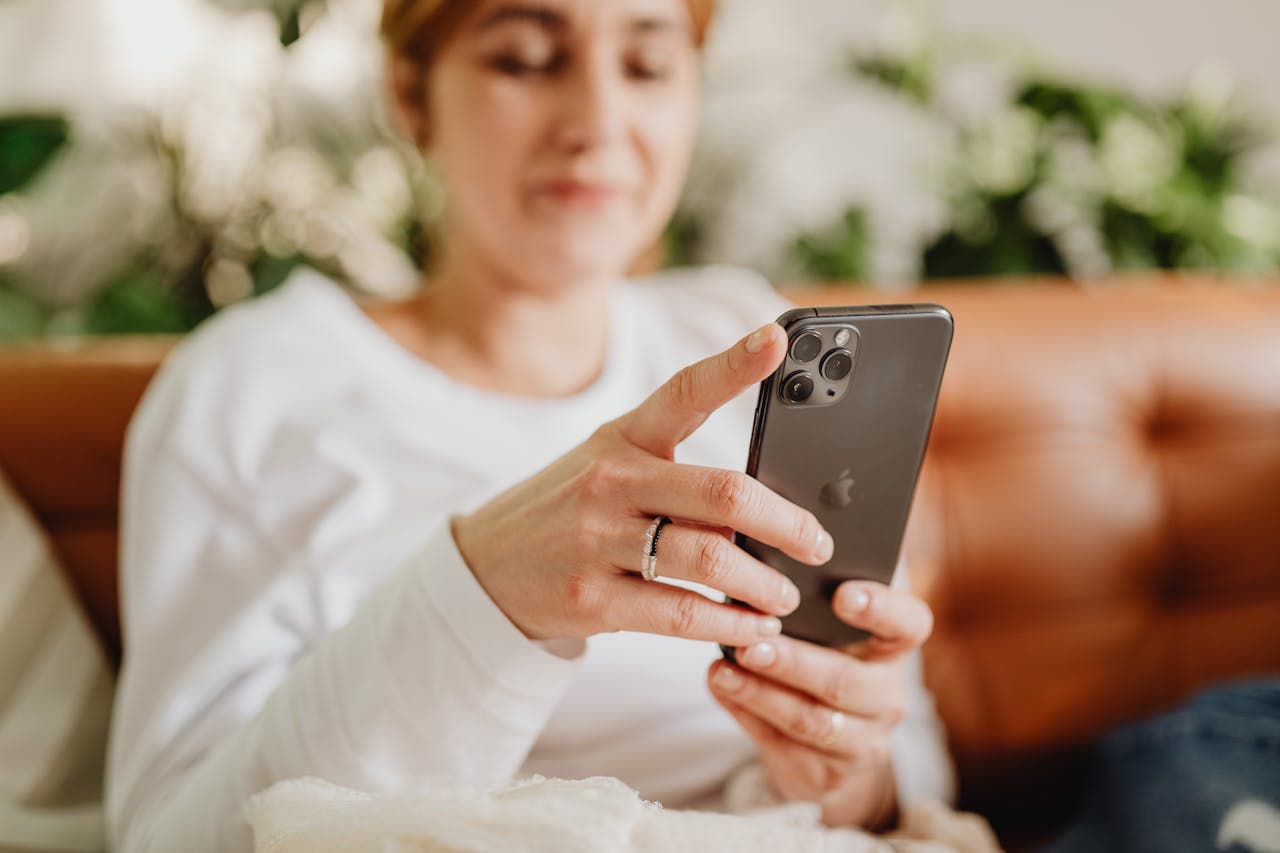 woman receiving call from unknown caller
